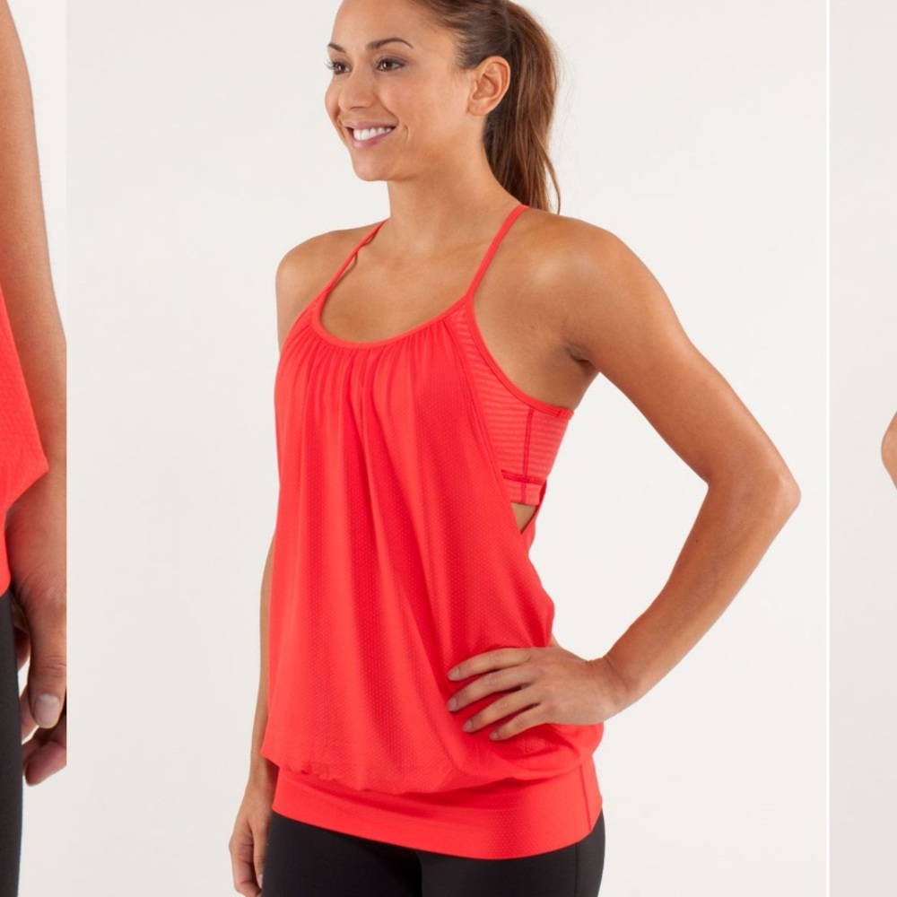 lululemon athletica Orange Racerback Tank Top